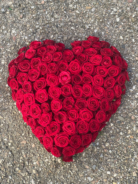 Hjerte med roser, 40 cm